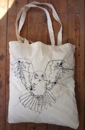 Rosanna Geissler Embroidery owl toteprints blog
