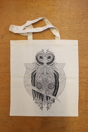 illustrations Jitesh Patel Owl tote bag